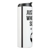 サッカーの上品な黒白を愛する女の子 タンブラー (回転左)