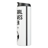 サッカーの上品な黒白を愛する女の子 タンブラー (回転右)