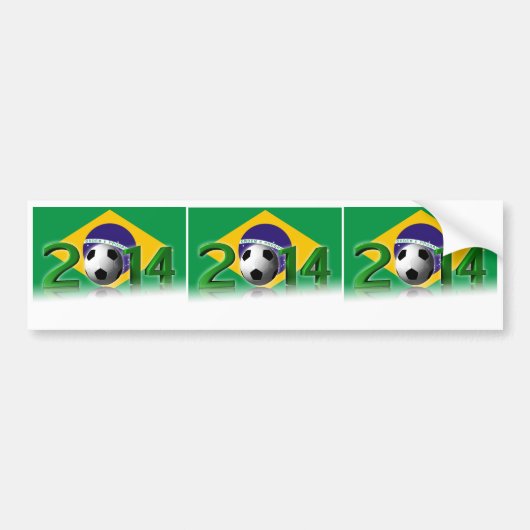 サッカーの世界選手権2014年 バンパーステッカー (正面)