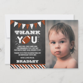 サッカーの任意の年齢誕生日写真 サンキューカード