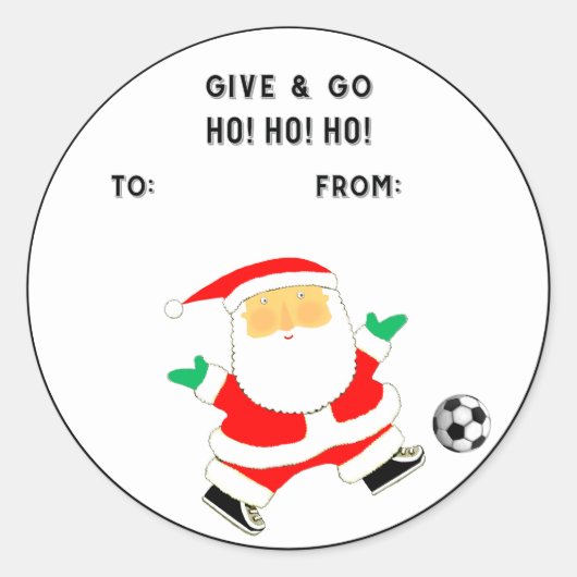 サッカーの休日のギフトタグ ラウンドシール (正面)