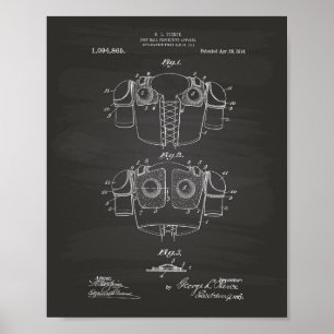 サッカーの保護1914特許技術Chalkboard ポスター