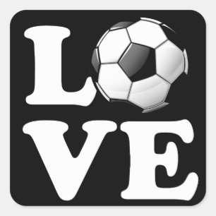 サッカーの光沢のあるサッカーボールのための愛 スクエアシール