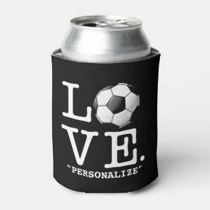 サッカーの光沢のあるサッカーボールのための愛 缶クーラー