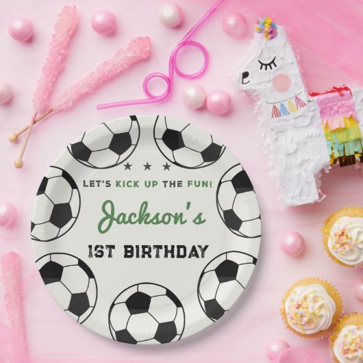 サッカーの全星誕生日会 ペーパープレート (パーティー)