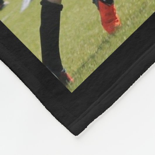サッカーの写真コラージュのチーム名ポスター フリースブランケット (角)