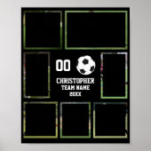 サッカーの写真コラージュのチーム名ポスター ポスター (正面)