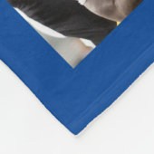 サッカーの写真コラージュ青 フリースブランケット (角)