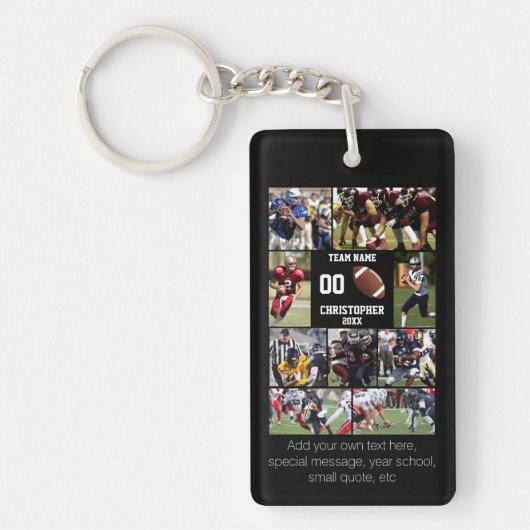サッカーの写真コラージュ キーホルダー (正面)