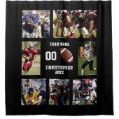 サッカーの写真コラージュ シャワーカーテン (正面)