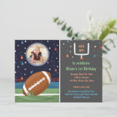 サッカーの写真少年の誕生日の招待 招待状 (スタンド正面)