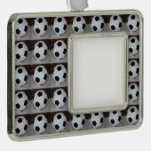 サッカーの写真 シルバープレートフレームオーナメント (右)