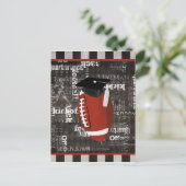 サッカーの卒業式キャップ、サッカーの単語を着用 案内ポストカード (スタンド正面)