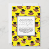 サッカーの卒業式スポーツイエロー発表 招待状 (裏面)