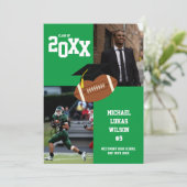 サッカーの卒業式スポーツグリーン発表 招待状 (スタンド正面)