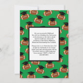 サッカーの卒業式スポーツグリーン発表 招待状 (裏面)