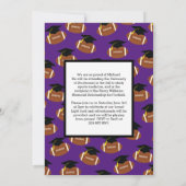 サッカーの卒業式スポーツパープル発表 招待状 (裏面)