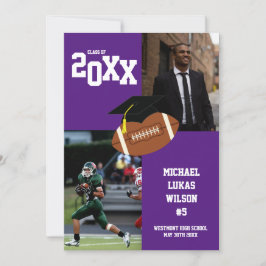 サッカーの卒業式スポーツパープル発表 招待状