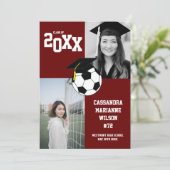 サッカーの卒業式スポーツ大会発表 招待状 (スタンド正面)