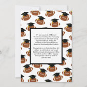 サッカーの卒業式スポーツ白黒 招待状 (裏面)