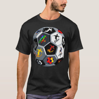 サッカーの古おもしろい Tシャツ