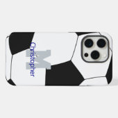 サッカーの名前とイニシャル iPhoneケース (裏面横)
