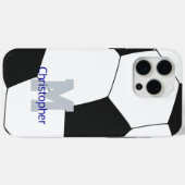 サッカーの名前とモノグラム Case-Mate iPhoneケース (裏面 (横))