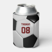 サッカーの名前と番号のパーソナライズされたクーラーボックス 缶クーラー (缶正面)