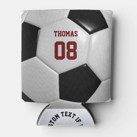 サッカーの名前と番号のパーソナライズされたクーラーボックス 缶クーラー (正面)