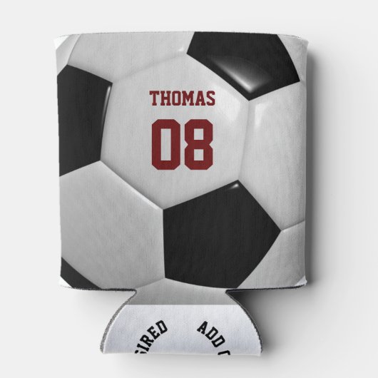 サッカーの名前と番号のパーソナライズされたクーラーボックス 缶クーラー (裏面)