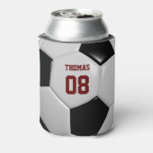 サッカーの名前と番号のパーソナライズされたクーラーボックス 缶クーラー (缶裏面)