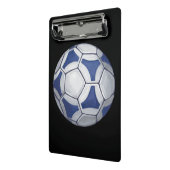 サッカーの名前の付いた青と白 ミニクリップボード (アングル2)