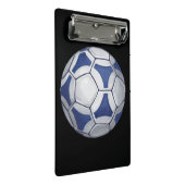 サッカーの名前の付いた青と白 ミニクリップボード (アングル)