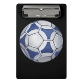 サッカーの名前の付いた青と白 ミニクリップボード (正面)