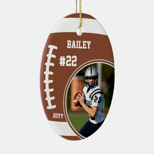 サッカーの名前ジャージー番号フォトキープサケ セラミックオーナメント (右)
