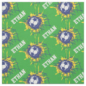 サッカーの名前スコア緑のファブリック ファブリック (見本)