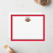 サッカーの名前&ナンバーグリーンレッド文房具 ノートカード (正面/裏面インサイチュ)