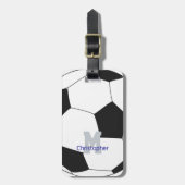 サッカーの名前&モノグラム荷物タグ ラゲッジタグ (正面縦)