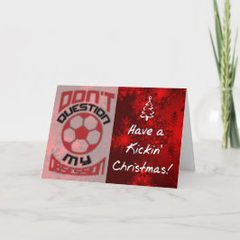 サッカーの執着の赤いクリスマスを疑わない シーズンカード