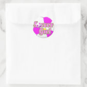 サッカーの女の子のステッカー ラウンドシール (バッグ)