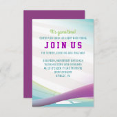 サッカーの女の子のバーの（ユダヤ教の）バル・ミツバーの招待状のパーティーカード 招待状 (正面/裏面)