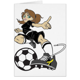 サッカーの女の子のブルネット