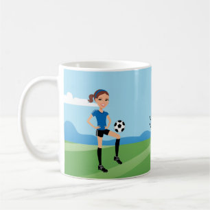 サッカーの女の子のマグ コーヒーマグカップ