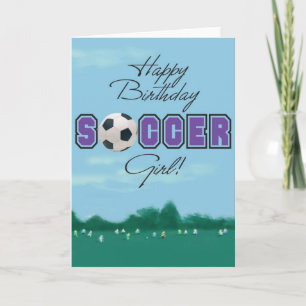 サッカーの女の子の挨拶状 カード