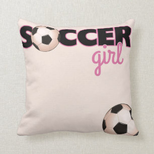 サッカーの女の子の装飾用クッション クッション