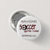 サッカーの女の子の規則ボタン 缶バッジ (正面&裏面)