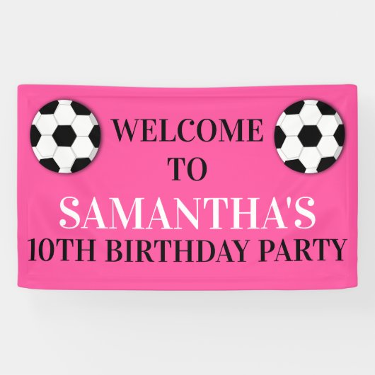 サッカーの女の子の誕生日|時カスタム代 横断幕 (横)