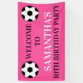 サッカーの女の子の誕生日|時カスタム代 横断幕 (縦)