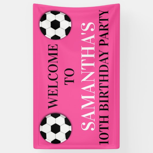 サッカーの女の子の誕生日|時カスタム代 横断幕 (縦)