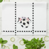 サッカーの女の子 キッチンタオル (折り畳み)